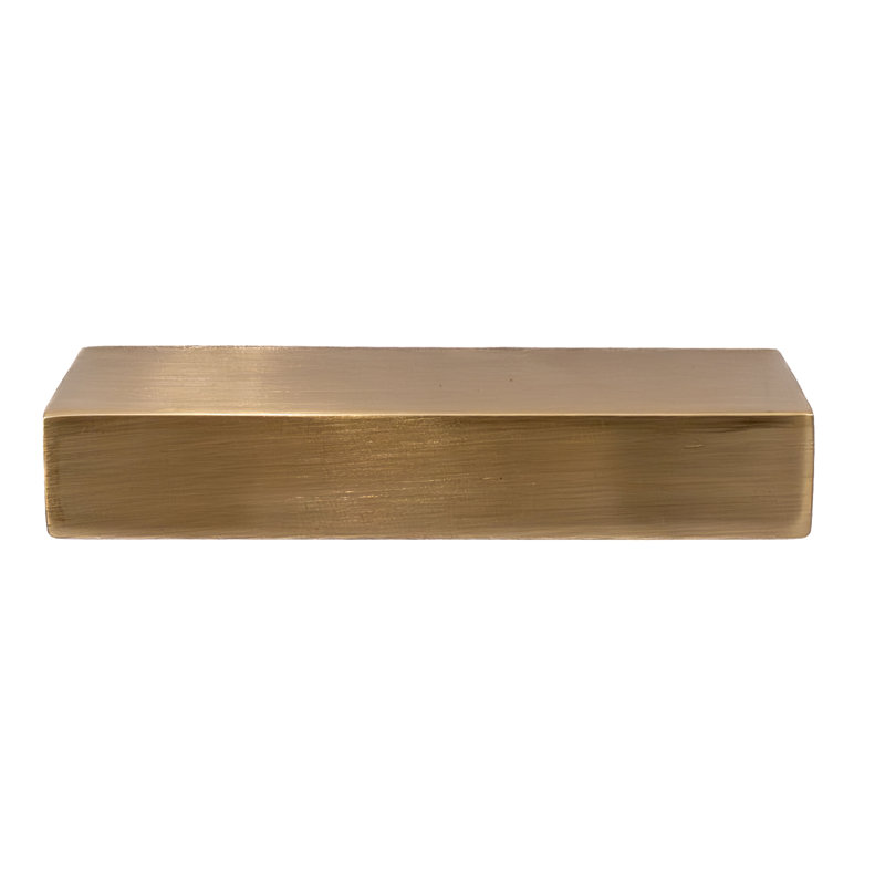 Martin 3" Center to Center Satin Brass Edge Drawer Pull, Satin Brass, 3"
