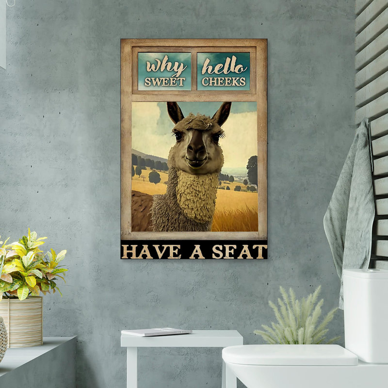 Alpaca Have A Seat - 1 pièce, impression rectangulaire, H 14 po x l 11 po x P 1,25 po