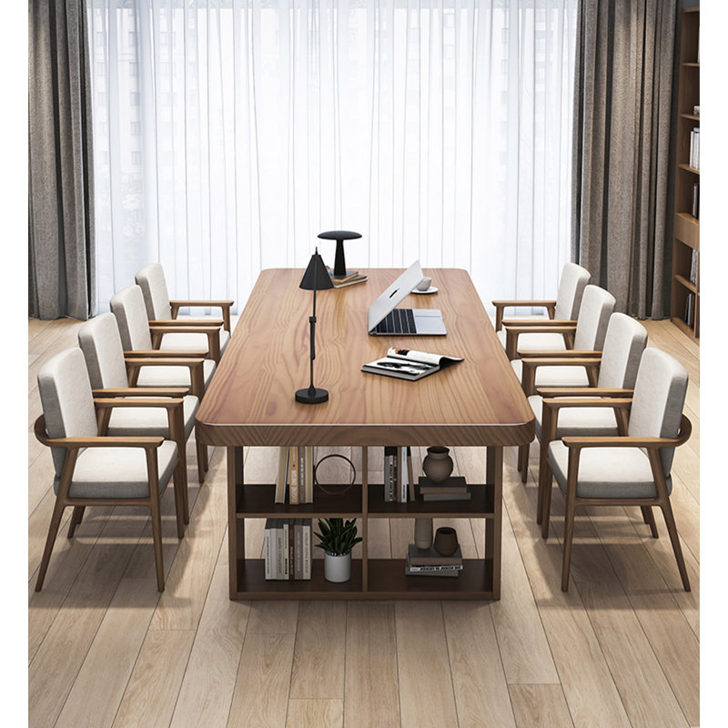Elegant Long Desk with Open Compartment Storage, 29.5" H x 78.7" W x 31.5" D