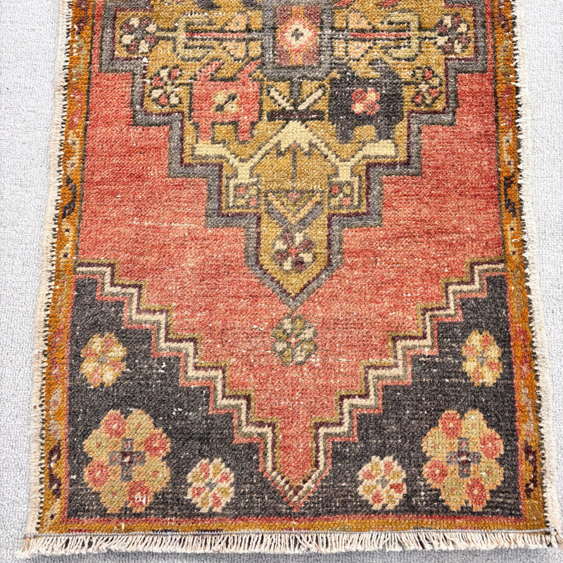 Tapis en laine rétro Vintage 20,9 x 41,3 po