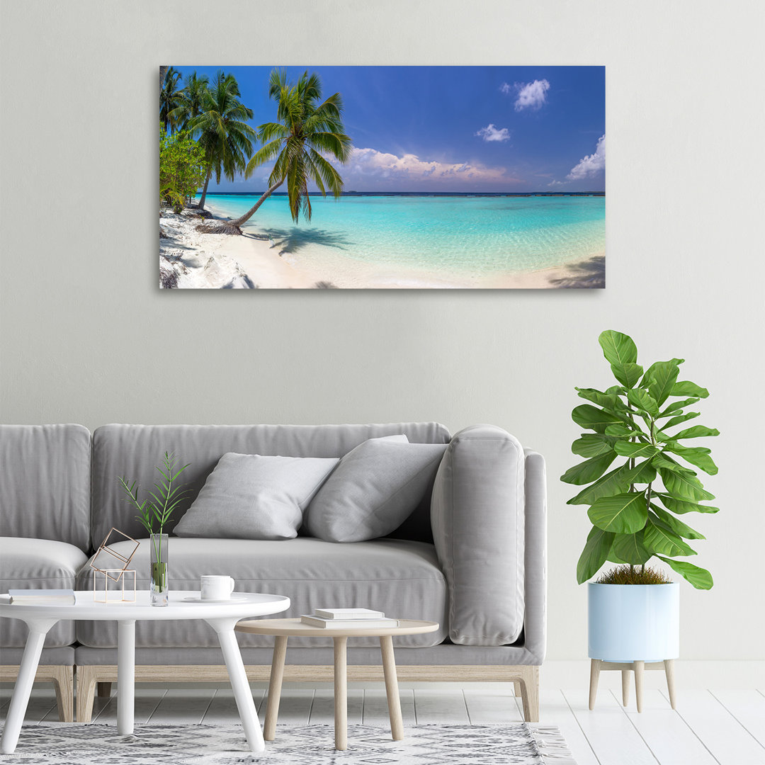 Leinwanddruck - Wandkunst - Drucke auf Leinwand - 100X50 Bild Bildthema: Panorama des Strandes