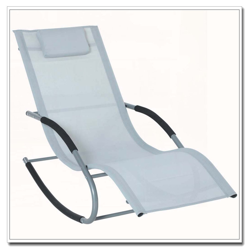 Chaise longue berçante avec coussin détachable Outsunny