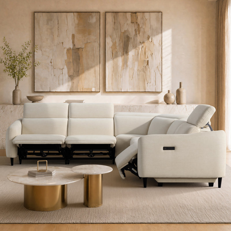 Canapé inclinable électrique de 118 po avec réglage indépendant de l'appui-tête et du repose-pieds et ports USB et Type-C intégrés