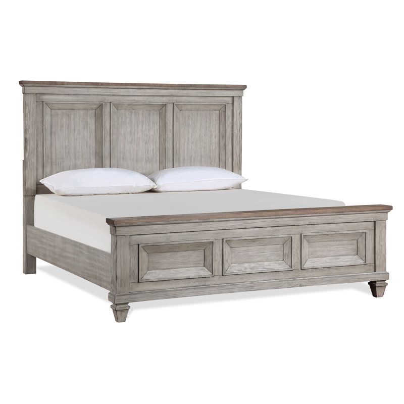Lit standard en bois massif Mirabeau, Très grand, Crème