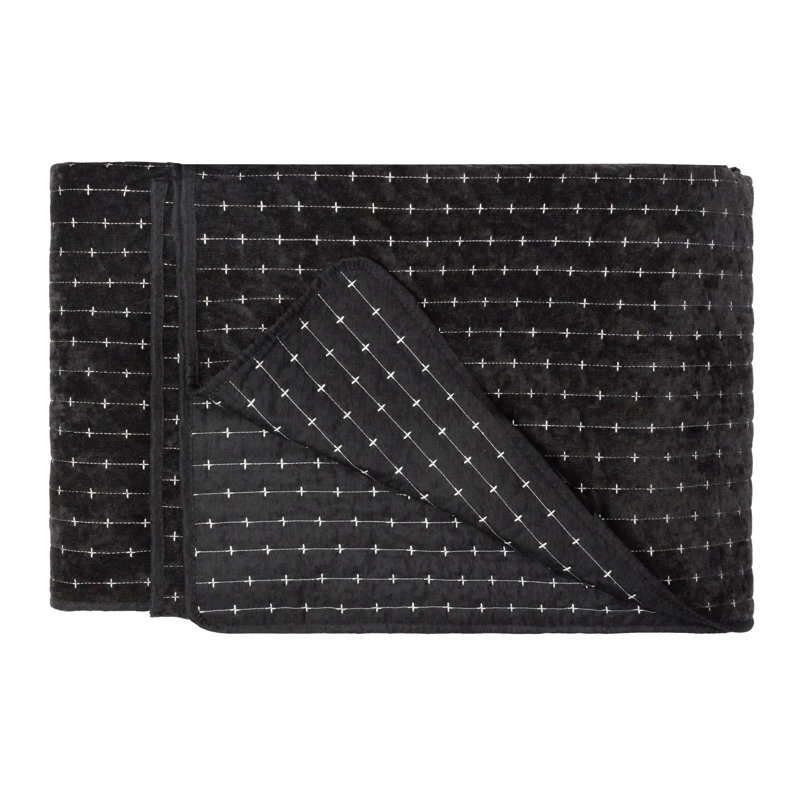 Henley Polyester Bed Runner, Black