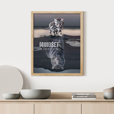 " Mindset Is Everything Tabby Cat Kitty Dreams Of Being A Tiger Inspiring Positive "