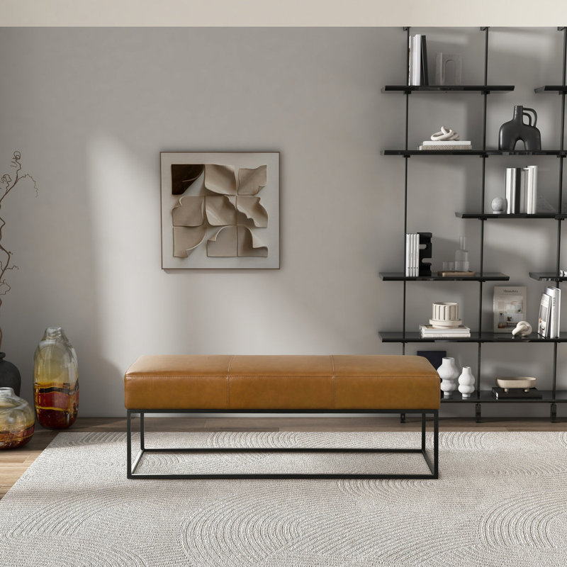 Banc en cuir brun clair Odessa