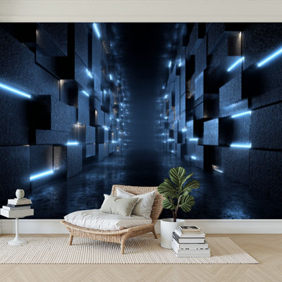 Papier peint adhésif auto-adhésif moderne pour la chambre à coucher avec panneaux rectangulaires superposés de luxe L 69 po x l 96 po Peel and Stick