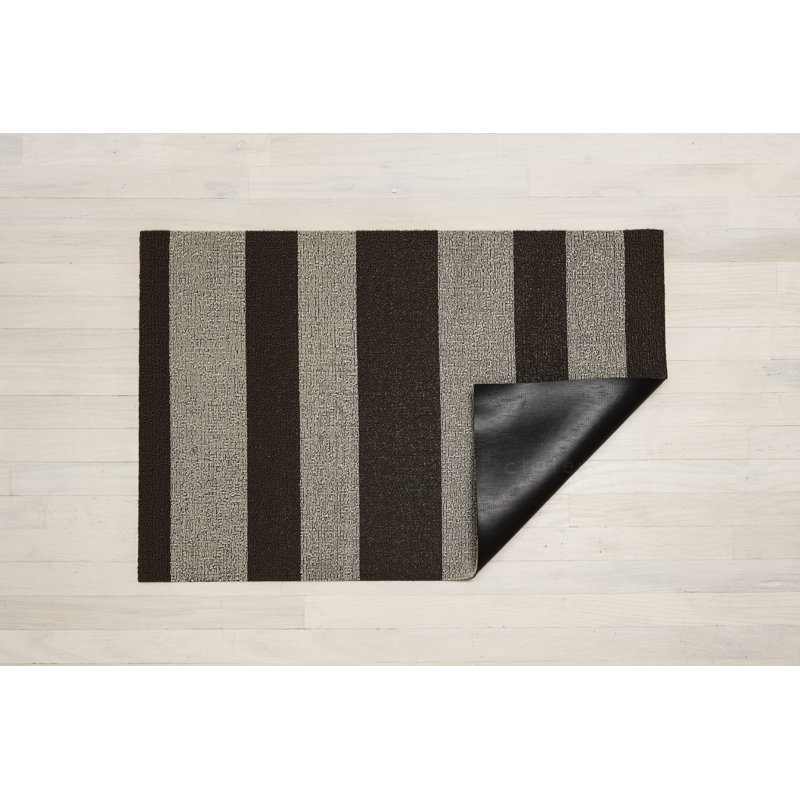 Striped Indoor / Outdoor Doormat, 0.6cm H x 91cm W x 152cm L, Pebble