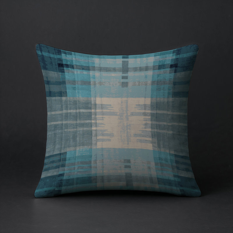 Coussin décoratif intérieur et extérieur Modern, Gris / beige abstrait, Carré 20 po