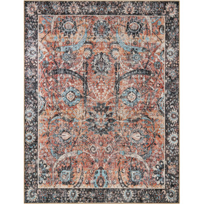 Tapis huguenot Aucun couleur rouille rétro