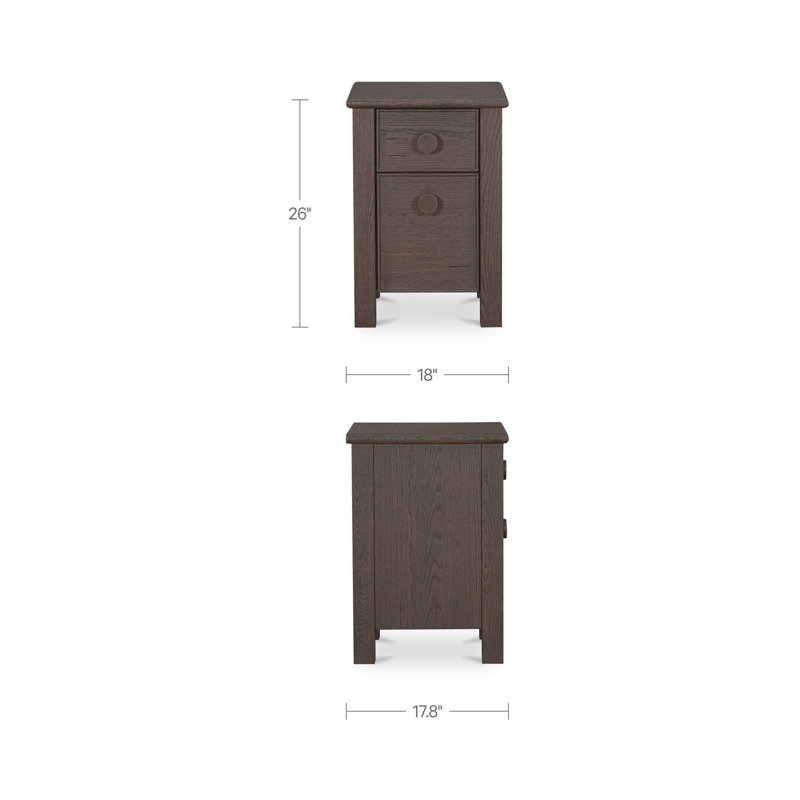 Loren Small Nightstand Dark Brown, Dark Brown