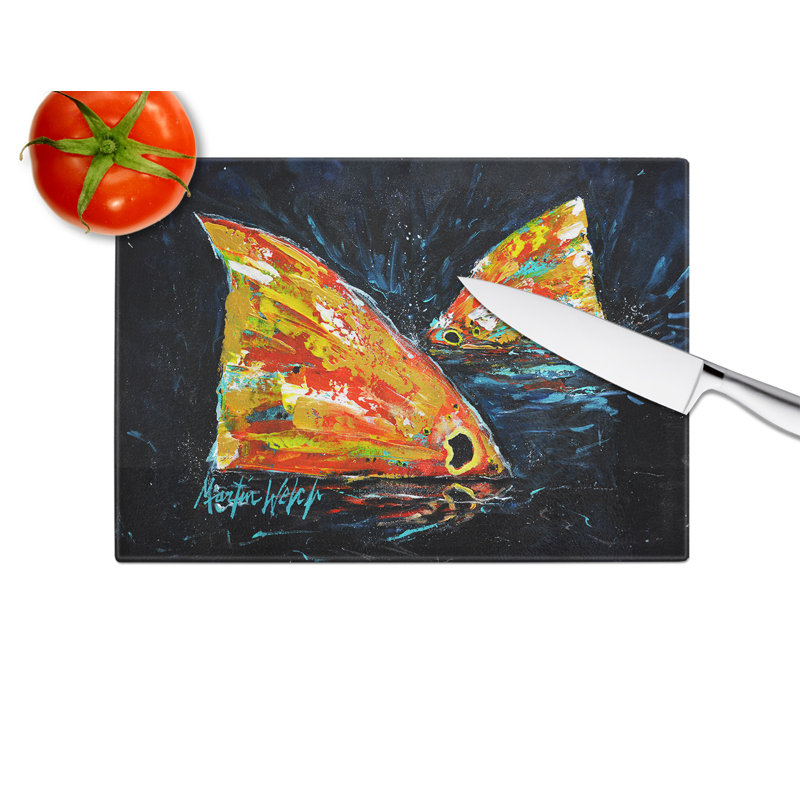 Planche à découper en verre Red Fish