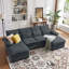 Canapé à double couche en forme de U 109,84 po avec coussins décoratifs-673270744