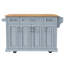  Grand îlot de cuisine 54 po avec abattant, chariot de cuisine roulant avec armoire de rangement, 4 portes, table de salle à manger, gris bleu-1302614637
