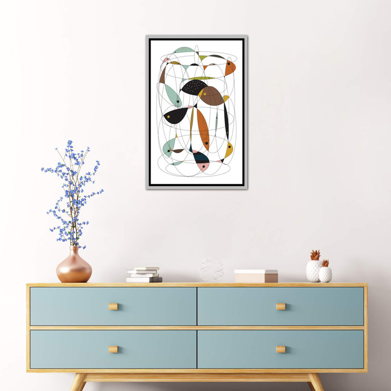 « fishing net » par flatowl-impression sur image, H 60 po x l 40po x P 1,5 po, Toile avec cadre argenté