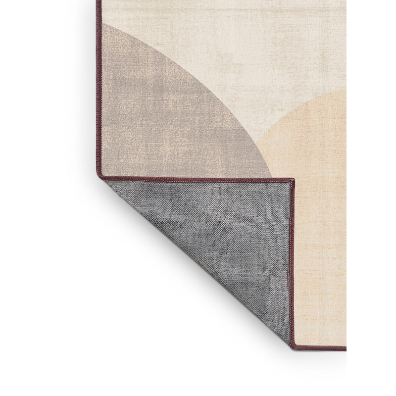 Tapis beige moderne et contemporain lavable à la machine Fieldston, 6 X 9