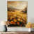 Toile avec cadre flottant or