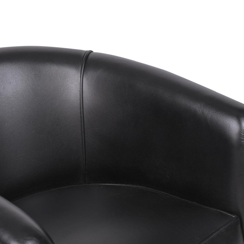 47 cm H Genuine Leather Cantilever Chair, Black