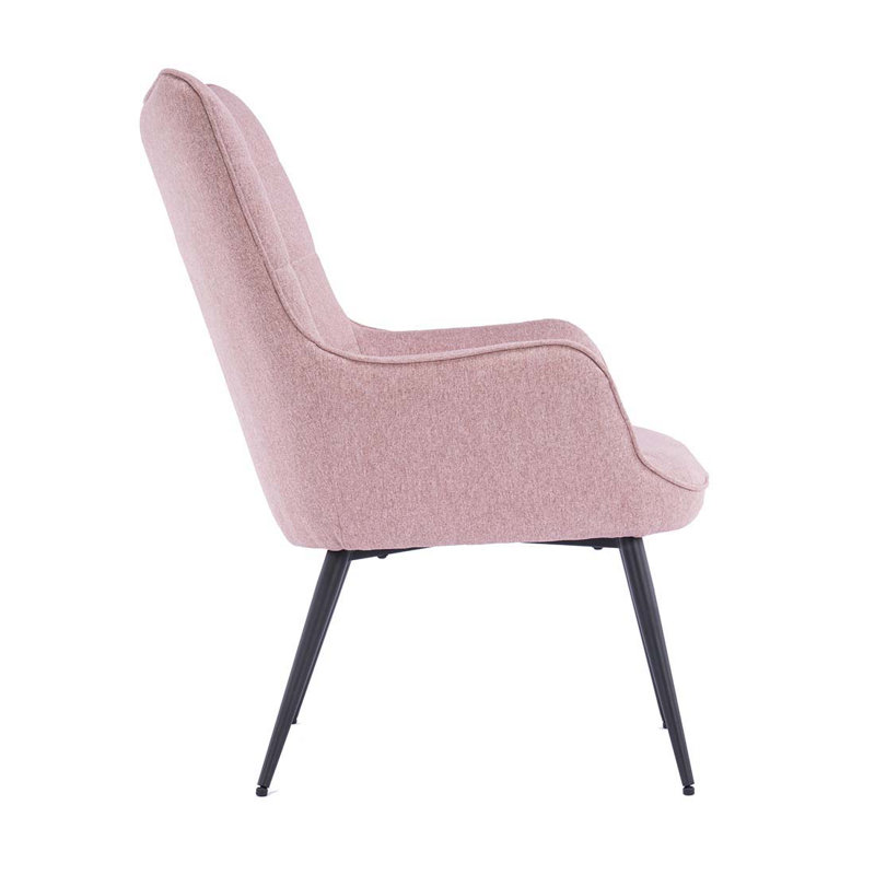 Pippin Upholstered Accent Chair with Footstool, Pink