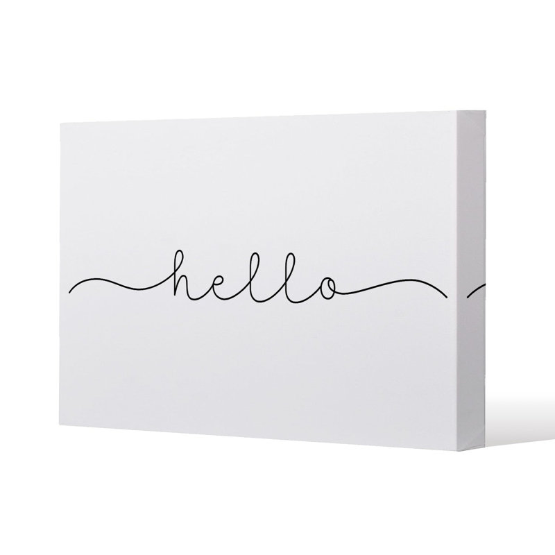 Text Hello Slim Style Canvas Print, 15mm Slim Real wood., 30 cm H x 40 cm W