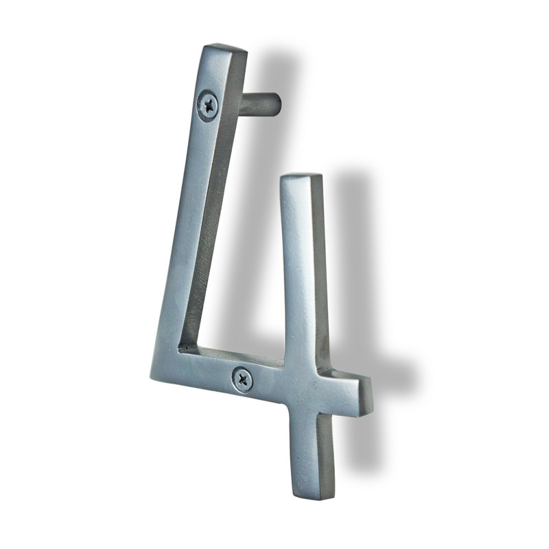Numéro de maison en métal flottant, 6", Argent argent, 4