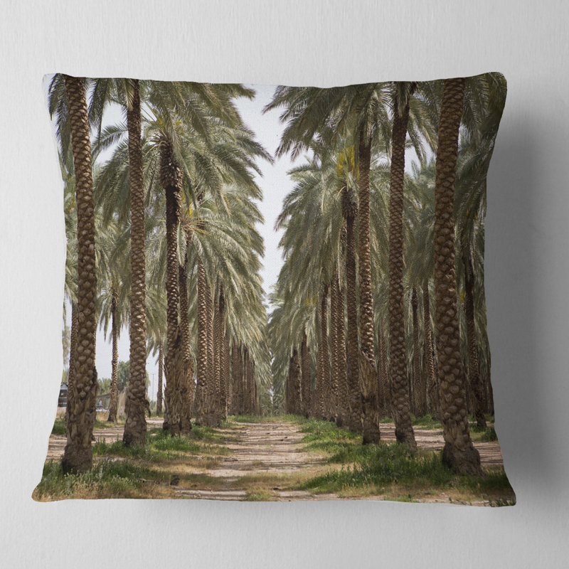 Coussin décoratif à imprimé palmier dattier, 18 po x 18 po, Carré