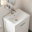 Meuble-lavabo simple autoportant moderne de 20 po avec plateau en céramique pour petit espace-571360612