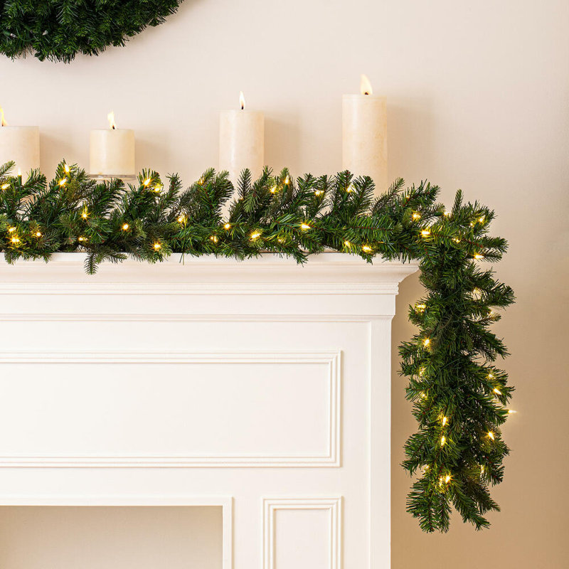 108 " Pre-Lit Mixed Greenery Garland