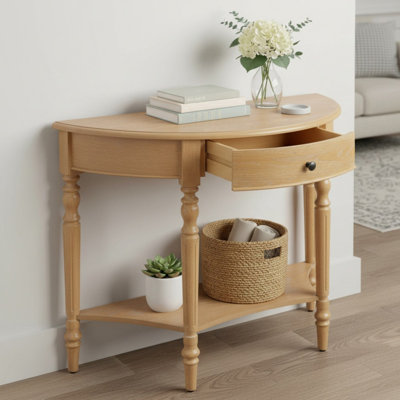 Console 39,02 "en demi-lune avec tiroir, canapé rustique pour hall d'entrée