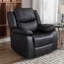 Ensemble de salon inclinable manuel en cuir 3 pièces avec accoudoirs coussinés Kamarli-1277629031