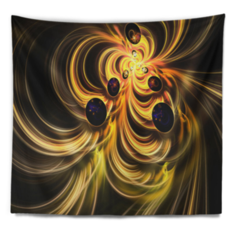 Tapisserie flammes fractales, H 32 po x l 39 po