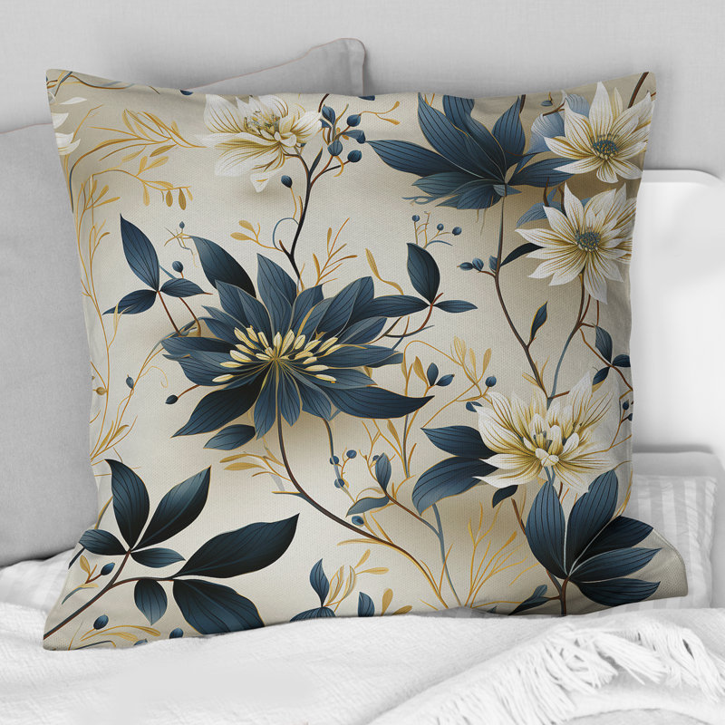 Coussins décoratifs à motif floral Attenant Stillness Of Mind Floral Gardens I, H 18 po x l 18 po