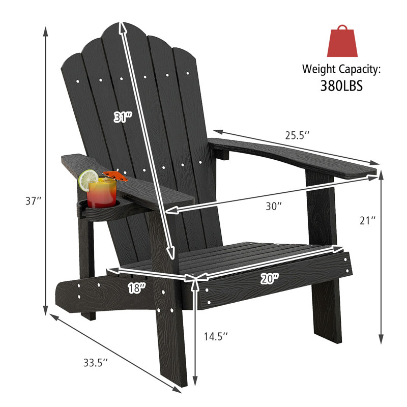 Chaise Adirondack en plastique Gumbert, Noir