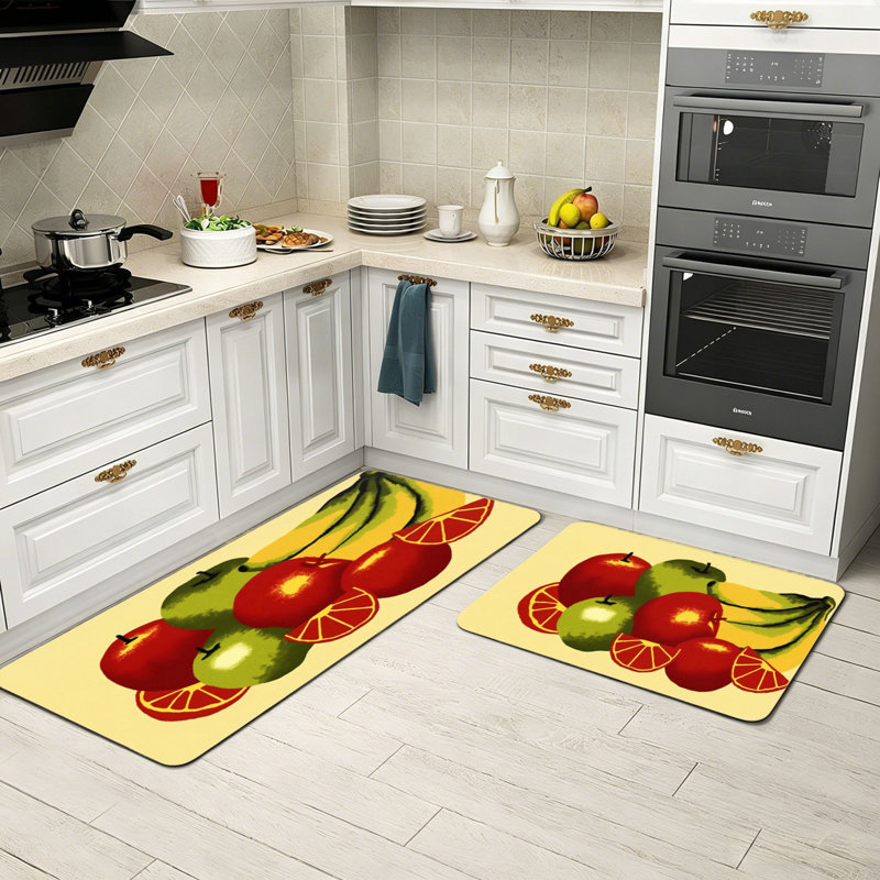 Ensemble de 2 tapis de cuisine Vintage Fruit Illustration Home Decor