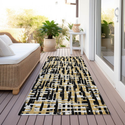 Tapis noir intérieur / extérieur Zarifa 