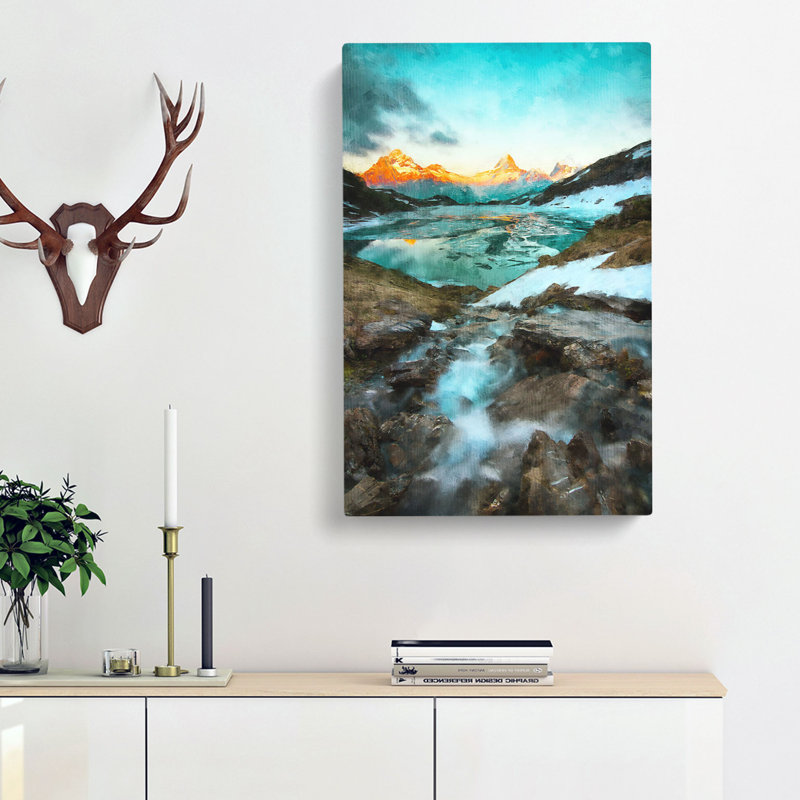 Mountain View In Switzerland - Wrapped Canvas, 91cm H x 60cm W x 3cm D