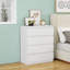 Commode 4 tiroirs, commode de rangement moderne, commode blanche 31,5 po pour garde-robe avec poignée, organisateur de commode pour chambre à coucher, salon, blanc-129865254
