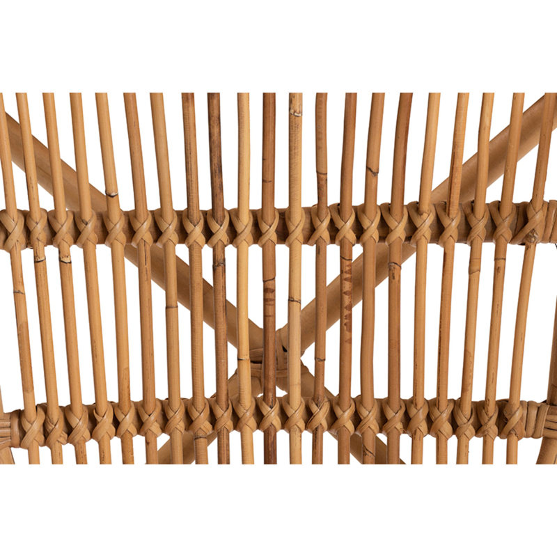 Chaise avec accoudoirs en rotin Curits en brun