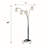 BLACK 4-HEAD CRYSTAL INSPIRED ARCH FLOOR LAMP