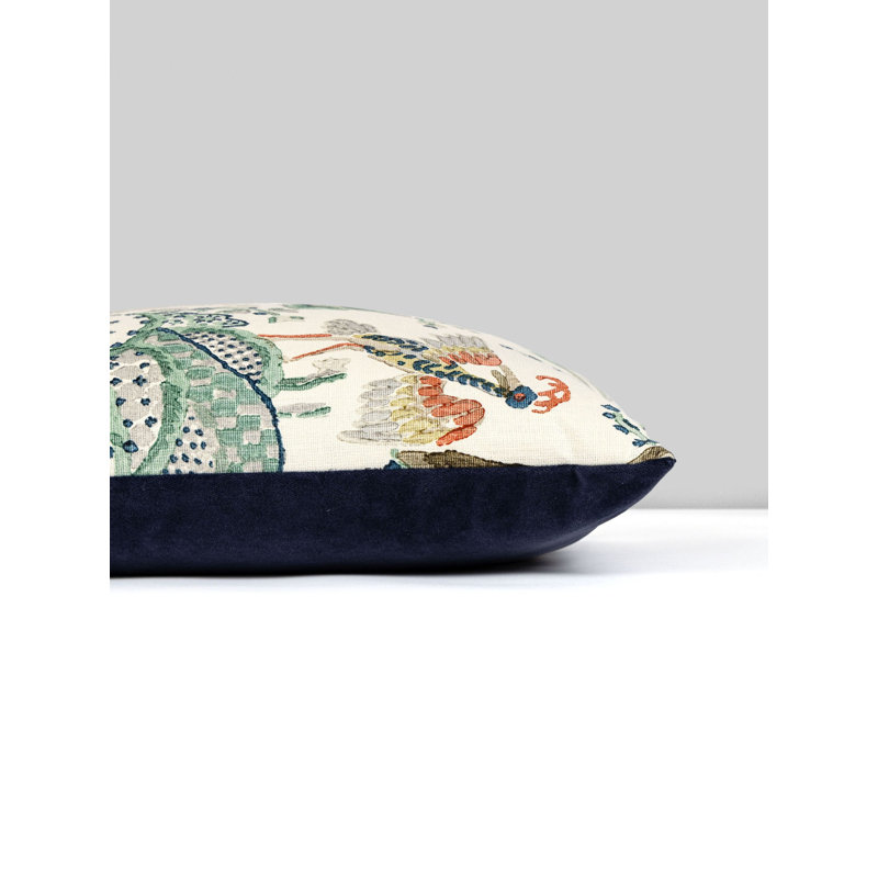 KELMESCOTT / AURORA PILLOW, 22" H x 22" W, Square, Leaf/Ivory/Navy Toile