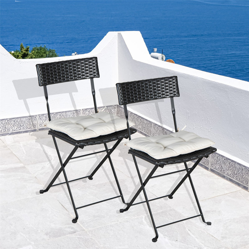 Chaise de patio pliante avec coussin