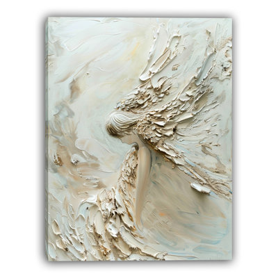Ivory Relief Wrapped Canvas Wall Art
