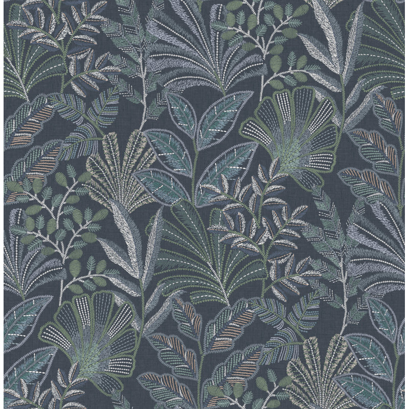  Papier peint tissé bleu marine Vendura, Bleu