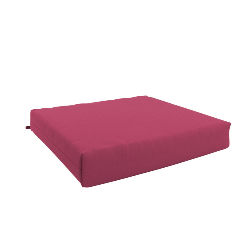 Chair Pad Cushion Set Of 2, 18" X 18" X 2.5", Premium Memory Foam Core With Waterfall Edge, Sunbrella, Patio Cushion For Outdoor Chairs