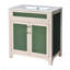 Ensemble de meuble-lavabo de salle de bain avec lavabo en céramique, armoire de rangement moderne avec cadre réglable en bois massif