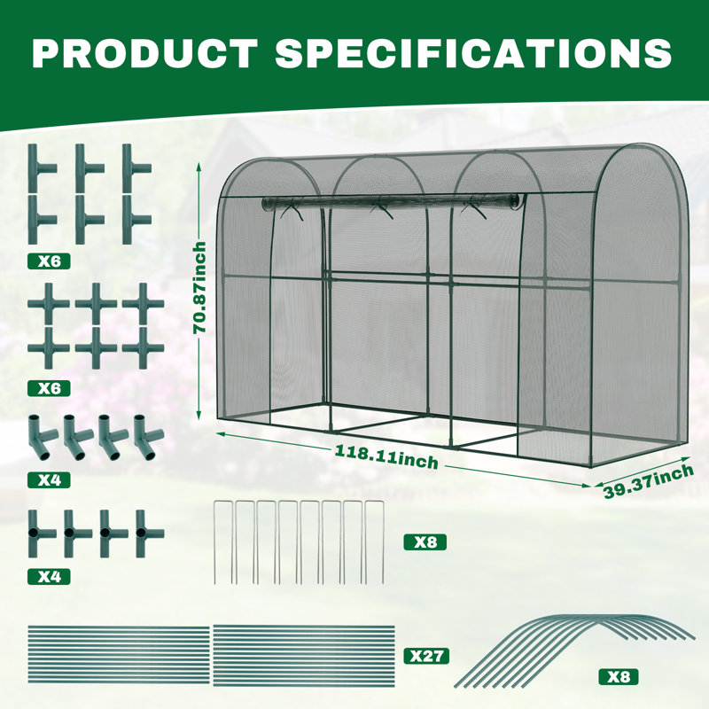 Cages de culture pour plantes de jardin, tente de protection des plantes avec cages à fermeture à glissière, Vert