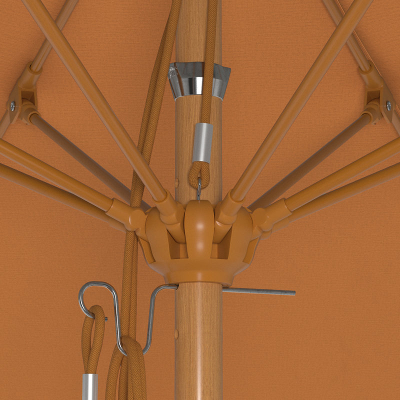 Parasol en bois de teck 11 pi, Orange toscane