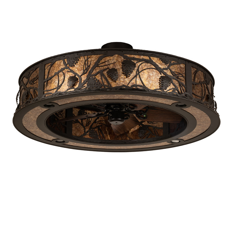 56" Wide Whispering Pines Chandel-Air, Oil Rubbed Bronze, 9.5" H x 44" W x 44" D