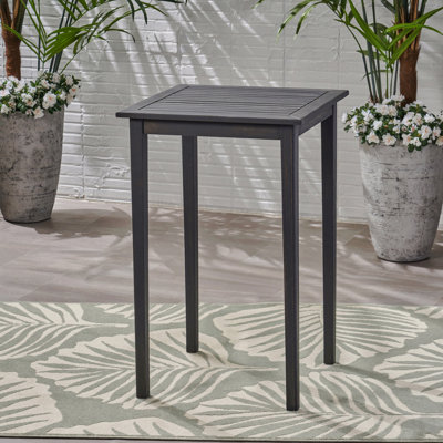 Outdoor Minimalist Acacia Wood Square Patio Bar Table